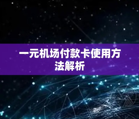 一元机场付款卡使用方法解析