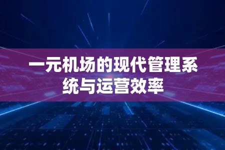 一元机场的现代管理系统与运营效率