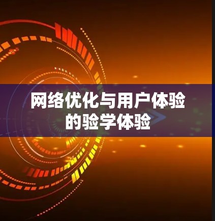 网络优化与用户体验的验学体验