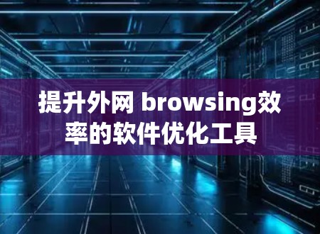 提升外网 browsing效率的软件优化工具