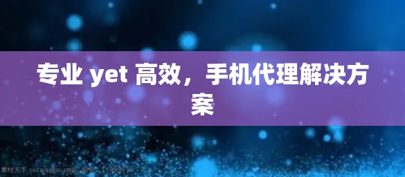专业 yet 高效，手机代理解决方案